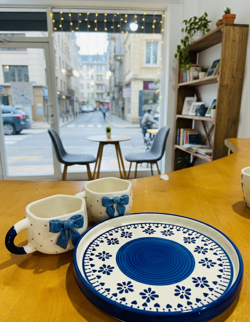 The "Coquette Bow" Cup & Tray Set