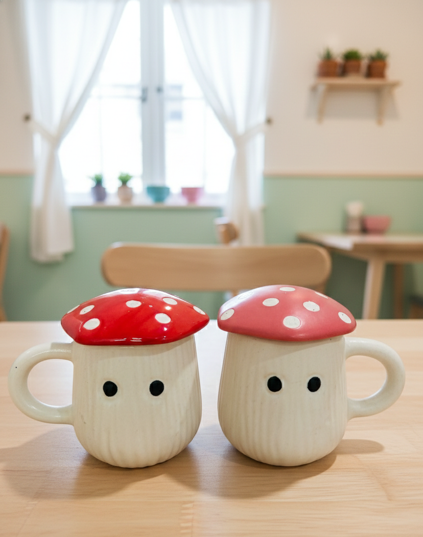 The Mushroom Cottage Mug Set of 2