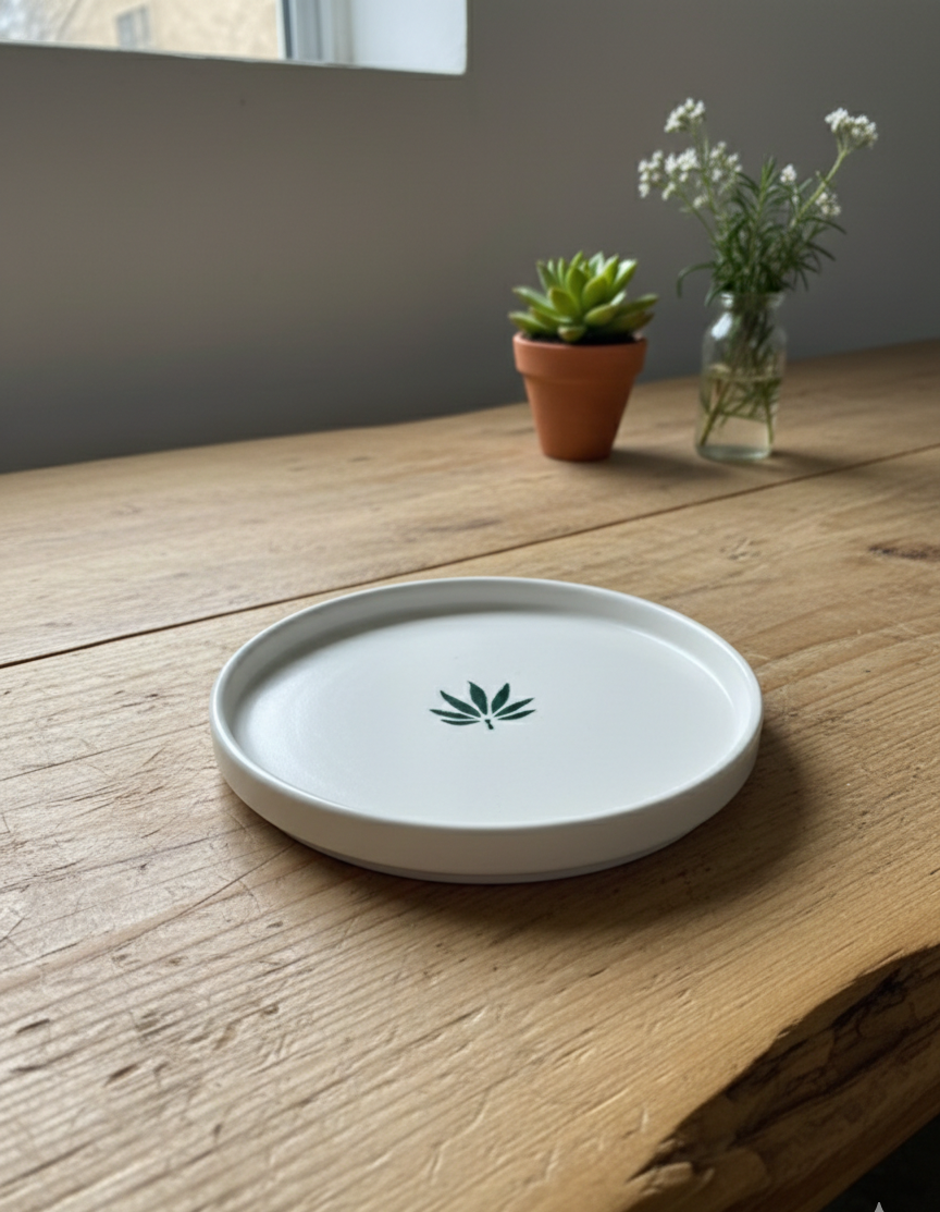 Minimalist Botanical Snack Plate