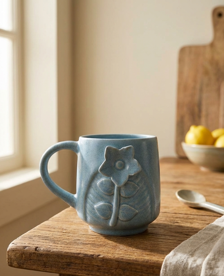 The "Morning Sky" 3D Floral Mug