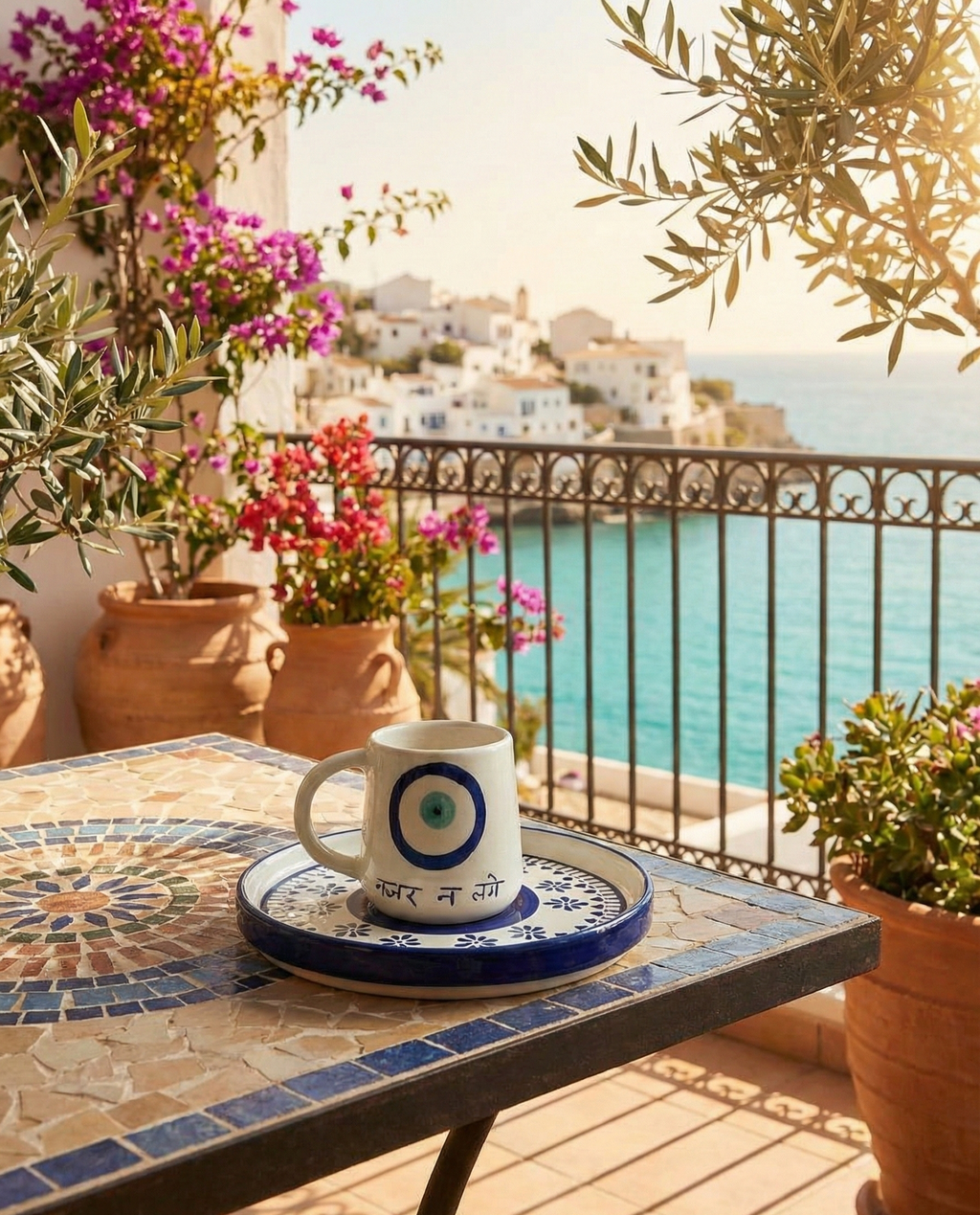 The "Nazar Na Lage" Cup & Plate Set