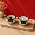 Black & White Cat Mugs – Set of 2 with 3D Cats Inside